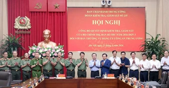 Quyết định về kiểm tra, giám sát đối với Ban Thường vụ Đảng ủy Công an Trung ương năm 2026