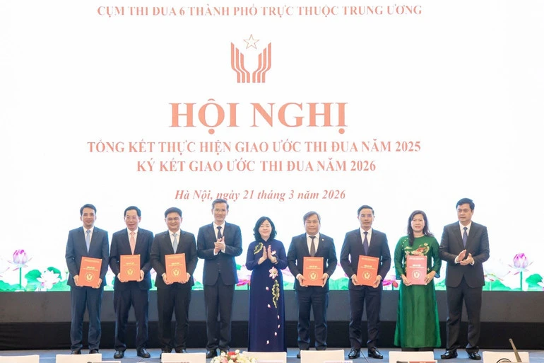 Sáu thành phố trực thuộc Trung ương ký kết giao ước thi đua năm 2026 Sáu thành phố trực thuộc Trung ương ký kết giao ước thi đua năm 2026