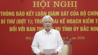 Thông báo kết luận giám sát đối với Ban Thường vụ Tỉnh ủy Bắc Ninh