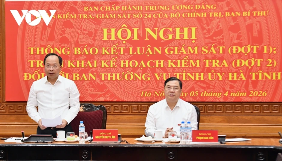 Thông báo kết luận giám sát đối với Ban Thường vụ Tỉnh ủy Hà Tĩnh