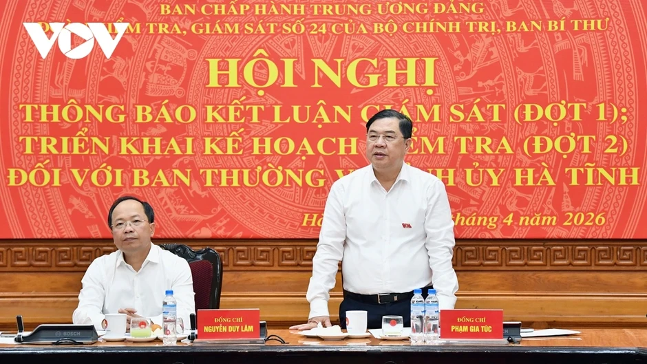 Thông báo kết luận giám sát đối với Ban Thường vụ Tỉnh ủy Hà Tĩnh