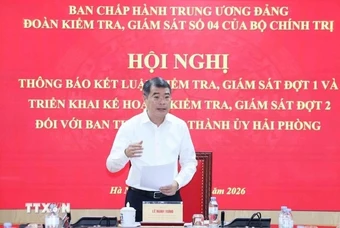 Thông báo kết luận kiểm tra đối với Ban Thường vụ Thành ủy Hải Phòng