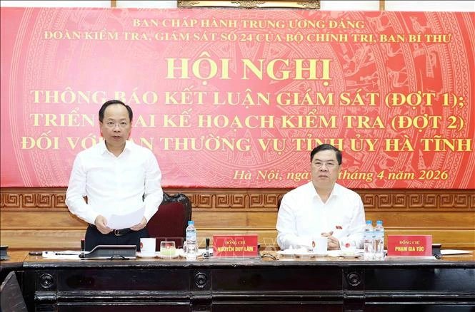 Thông báo kết quả giám sát Đợt 1 đối với Ban Thường vụ Tỉnh ủy Hà Tĩnh Thông báo kết quả giám sát Đợt 1 đối với Ban Thường vụ Tỉnh ủy Hà Tĩnh