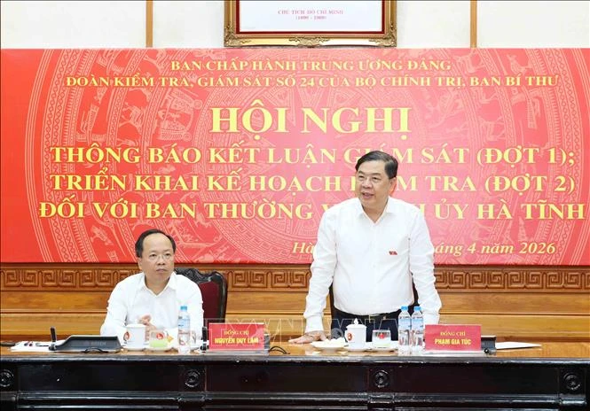 Thông báo kết quả giám sát Đợt 1 đối với Ban Thường vụ Tỉnh ủy Hà Tĩnh Thông báo kết quả giám sát Đợt 1 đối với Ban Thường vụ Tỉnh ủy Hà Tĩnh
