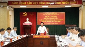 Thông báo kết quả kiểm tra, giám sát đối với Ban Thường vụ Tỉnh ủy Tuyên Quang