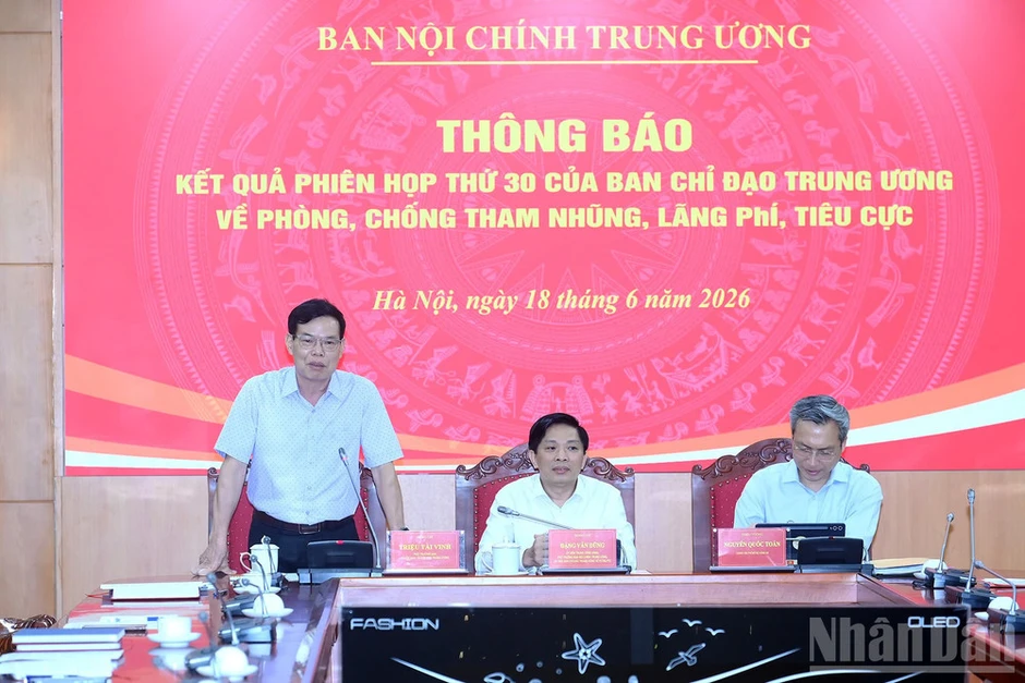 Thông báo kết quả Phiên họp thứ 30 của Ban Chỉ đạo Trung ương về phòng, chống tham nhũng, lãng phí, tiêu cực