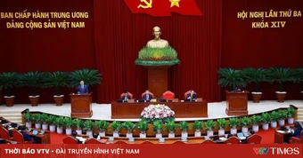 Thông cáo báo chí về ngày làm việc thứ ba Hội nghị lần thứ ba Ban Chấp hành Trung ương Đảng khóa XIV