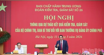 Thông qua Báo cáo kiểm tra, giám sát của Bộ Chính trị, Ban Bí thư đối với Ban Thường vụ Đảng ủy Chính phủ