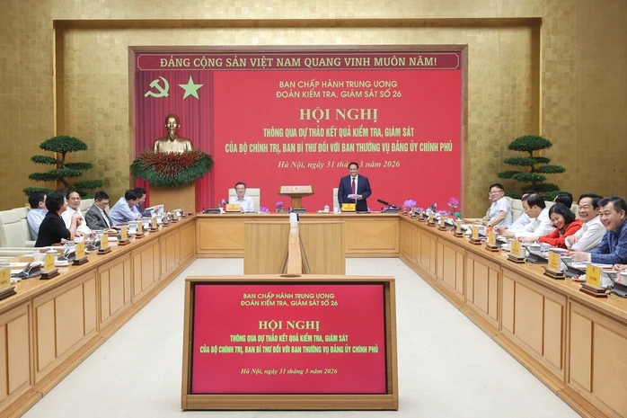 Thông qua Báo cáo kiểm tra, giám sát của Bộ Chính trị đối với Ban Thường vụ Đảng ủy Chính phủ Thông qua Báo cáo kiểm tra, giám sát của Bộ Chính trị đối với Ban Thường vụ Đảng ủy Chính phủ