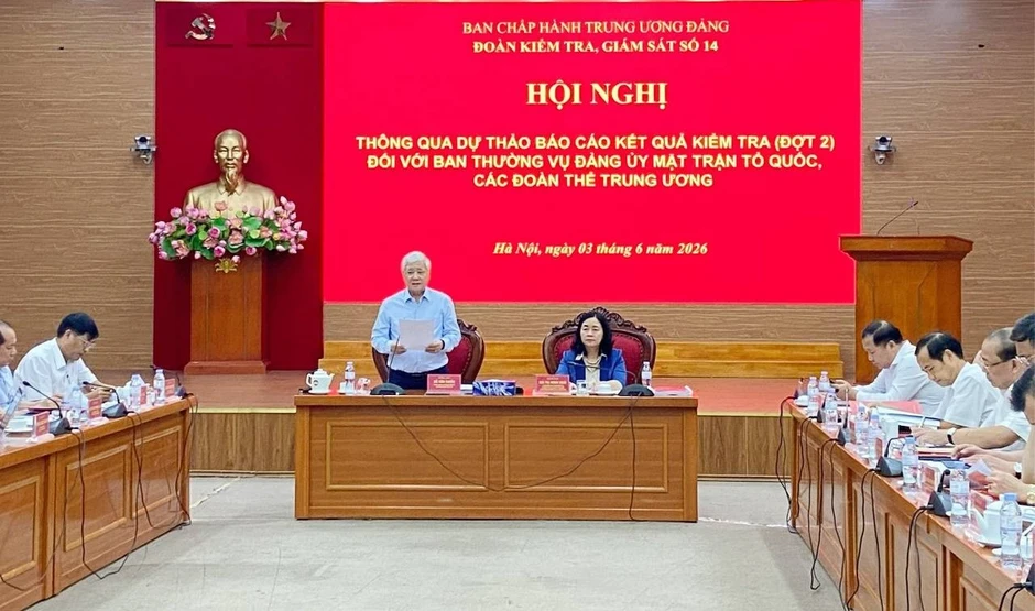 Thông qua dự thảo báo cáo kết quả kiểm tra đối với Ban Thường vụ Đảng ủy MTTQ, các đoàn thể Trung ương Thông qua dự thảo báo cáo kết quả kiểm tra đối với Ban Thường vụ Đảng ủy MTTQ, các đoàn thể Trung ương
