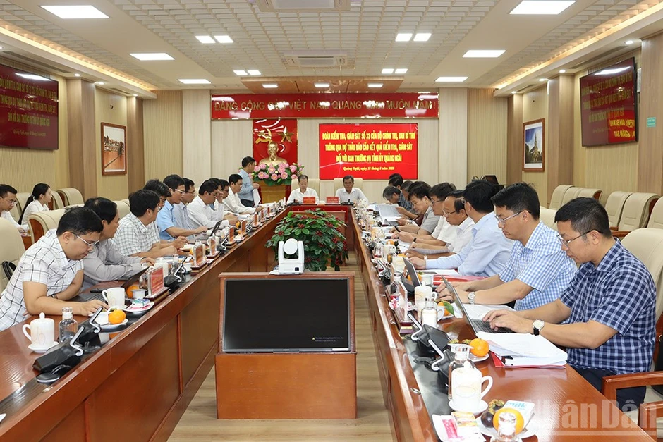 Thông qua dự thảo Báo cáo kết quả kiểm tra, giám sát đối với Ban Thường vụ Tỉnh ủy Quảng Ngãi Thông qua dự thảo Báo cáo kết quả kiểm tra, giám sát đối với Ban Thường vụ Tỉnh ủy Quảng Ngãi