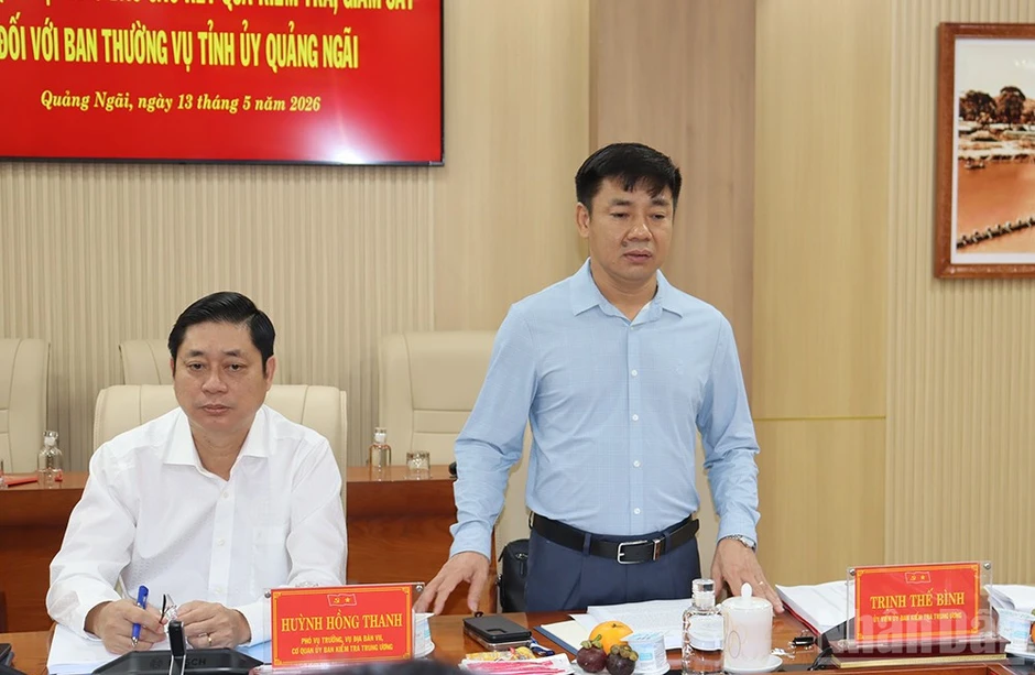 Thông qua dự thảo Báo cáo kết quả kiểm tra, giám sát đối với Ban Thường vụ Tỉnh ủy Quảng Ngãi Thông qua dự thảo Báo cáo kết quả kiểm tra, giám sát đối với Ban Thường vụ Tỉnh ủy Quảng Ngãi