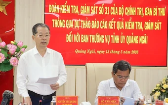 Thông qua dự thảo Báo cáo kết quả kiểm tra, giám sát đối với Ban Thường vụ Tỉnh ủy Quảng Ngãi