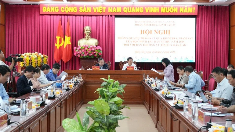 Thông qua dự thảo kết quả kiểm tra, giám sát năm 2026 đối với Ban Thường vụ Tỉnh ủy Đắk Lắk Thông qua dự thảo kết quả kiểm tra, giám sát năm 2026 đối với Ban Thường vụ Tỉnh ủy Đắk Lắk
