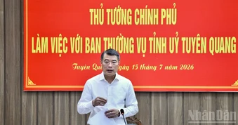 Thủ tướng Lê Minh Hưng chủ trì cuộc làm việc với Ban Thường vụ Tỉnh ủy Tuyên Quang