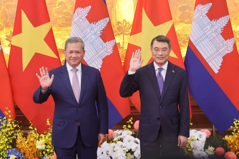 Thủ tướng Lê Minh Hưng chủ trì lễ đón chính thức Thủ tướng Campuchia Thủ tướng Lê Minh Hưng chủ trì lễ đón chính thức Thủ tướng Campuchia
