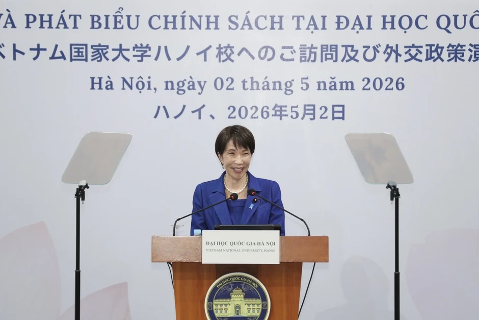 Thủ tướng Nhật Bản Takaichi Sanae thăm và phát biểu tại Đại học Quốc gia Hà Nội