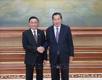 Thường trực Ban Bí thư chào Chủ tịch CPP, Chủ tịch Thượng viện Campuchia