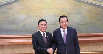 Thường trực Ban Bí thư Trần Cẩm Tú hội kiến Quyền Quốc trưởng, Chủ tịch Đảng Nhân dân Campuchia, Chủ tịch Thượng viện Campuchia