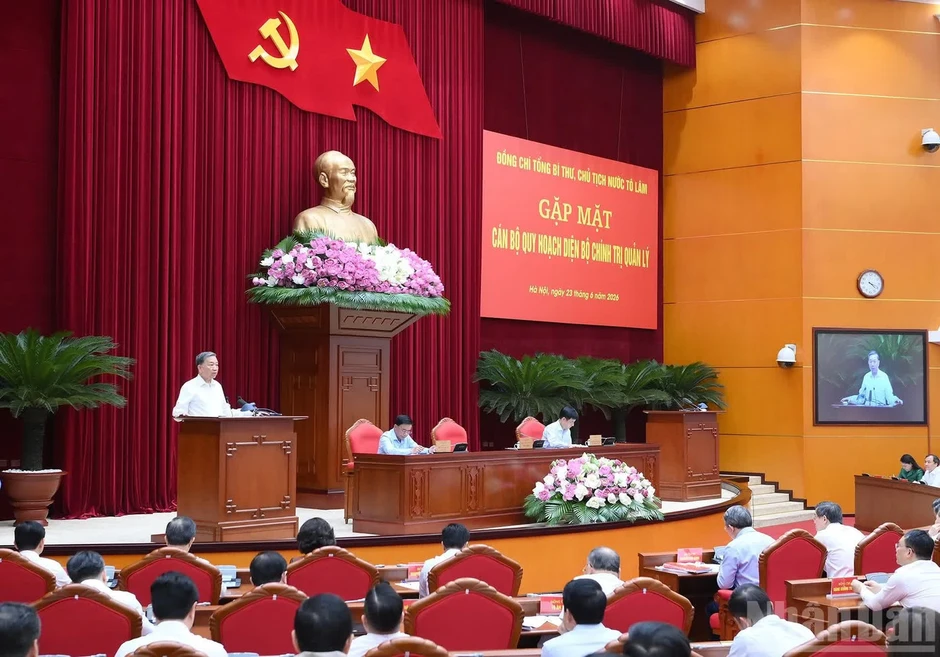 Tổng Bí thư, Chủ tịch nước chủ trì gặp mặt cán bộ quy hoạch diện Bộ Chính trị quản lý Tổng Bí thư, Chủ tịch nước chủ trì gặp mặt cán bộ quy hoạch diện Bộ Chính trị quản lý