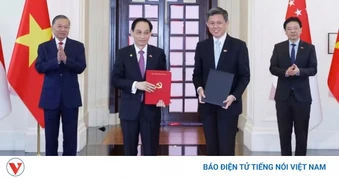 Tổng Bí thư, Chủ tịch nước chứng kiến Lễ trao văn kiện hợp tác Việt Nam-Singapore