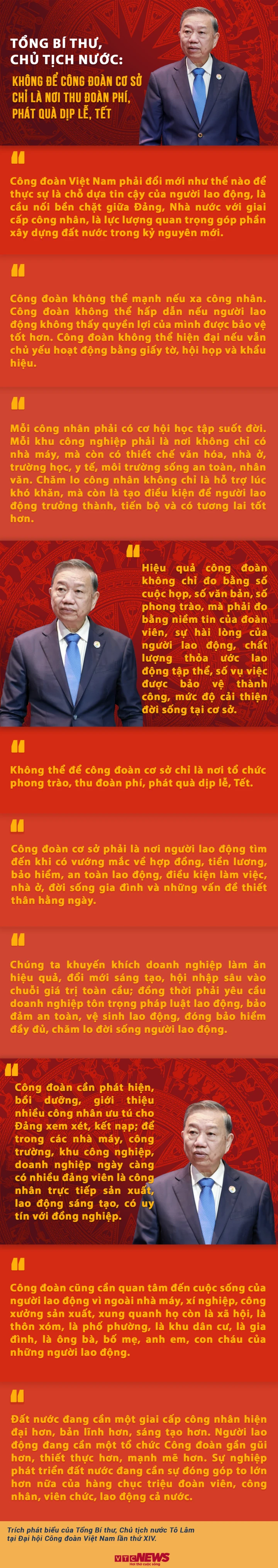 Tổng Bí thư, Chủ tịch nước: Không để công đoàn cơ sở chỉ là nơi thu đoàn phí, phát quà dịp lễ, Tết Tổng Bí thư, Chủ tịch nước: Không để công đoàn cơ sở chỉ là nơi thu đoàn phí, phát quà dịp lễ, Tết