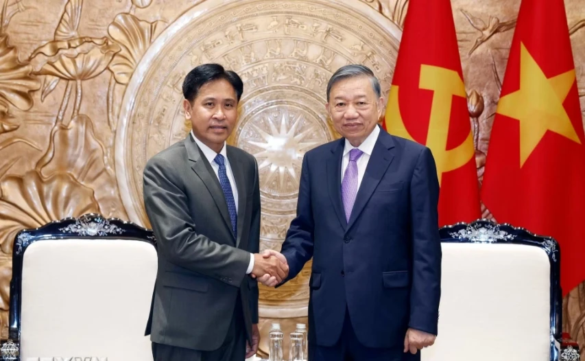 Tổng Bí thư, Chủ tịch nước tiếp Chánh án Tòa án nhân dân Tối cao CHDCND Lào Tổng Bí thư, Chủ tịch nước tiếp Chánh án Tòa án nhân dân Tối cao CHDCND Lào