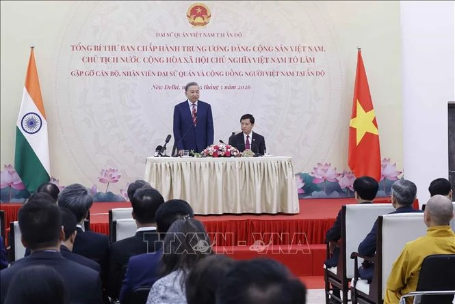 Tổng Bí thư, Chủ tịch nước Tô Lâm gặp gỡ cộng đồng người Việt Nam tại Ấn Độ Tổng Bí thư, Chủ tịch nước Tô Lâm gặp gỡ cộng đồng người Việt Nam tại Ấn Độ
