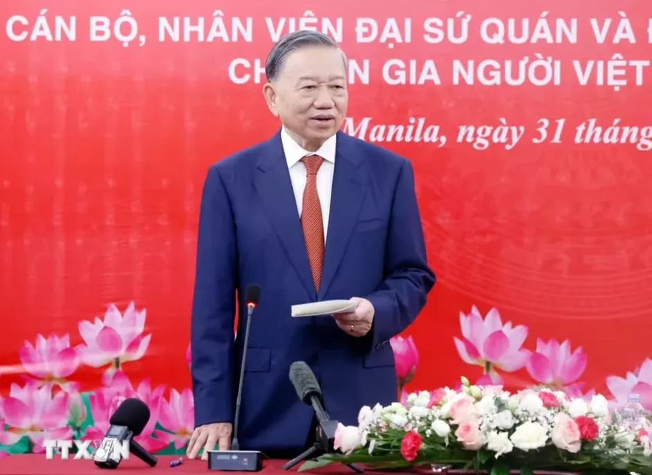 Tổng Bí thư, Chủ tịch nước Tô Lâm gặp gỡ đại diện cộng đồng người Việt tại Philippines