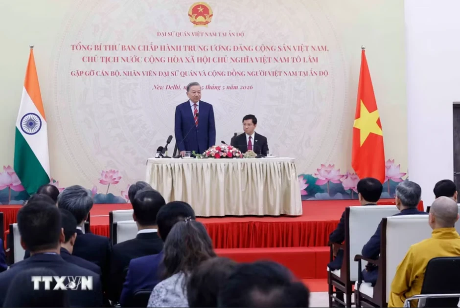 Tổng Bí thư, Chủ tịch nước Tô Lâm: Mỗi người Việt Nam tại Ấn Độ là một "đại sứ nhân dân" Tổng Bí thư, Chủ tịch nước Tô Lâm: Mỗi người Việt Nam tại Ấn Độ là một "đại sứ nhân dân"