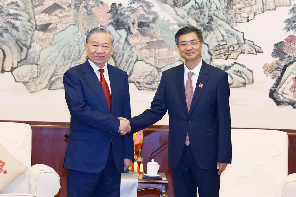 Tổng Bí thư, Chủ tịch nước Tô Lâm tiếp Bí thư khu ủy Quảng Tây Tổng Bí thư, Chủ tịch nước Tô Lâm tiếp Bí thư khu ủy Quảng Tây