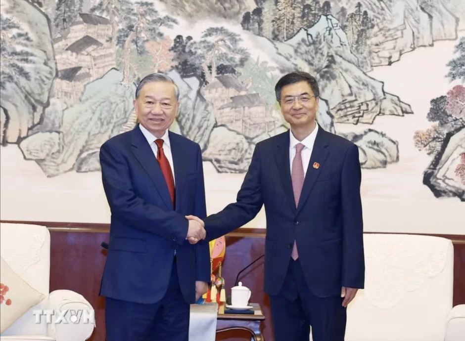 Tổng Bí thư, Chủ tịch nước Tô Lâm tiếp Bí thư Quảng Tây Trần Cương Tổng Bí thư, Chủ tịch nước Tô Lâm tiếp Bí thư Quảng Tây Trần Cương