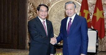 Tổng Bí thư, Chủ tịch nước Tô Lâm tiếp Bí thư Thành ủy Viêng Chăn