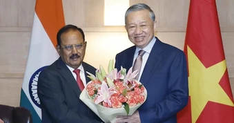 Tổng Bí thư, Chủ tịch nước Tô Lâm tiếp Cố vấn An ninh Quốc gia Ấn Độ Ajit Doval