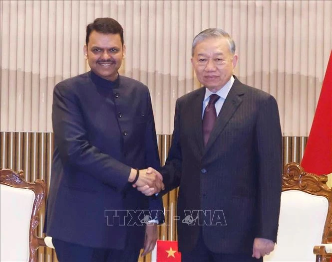 Tổng Bí thư, Chủ tịch nước Tô Lâm tiếp Thủ hiến bang Maharashtra Devendra Fadnavis