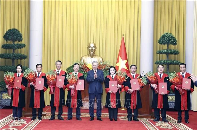 Tổng Bí thư, Chủ tịch nước Tô Lâm trao quyết định bổ nhiệm Thẩm phán TAND tối cao