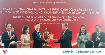 Tổng Bí thư, Chủ tịch nước Tô Lâm và Phu nhân gặp gỡ cán bộ, nhân viên ĐSQ và đại diện cộng đồng người Việt ở Singapore