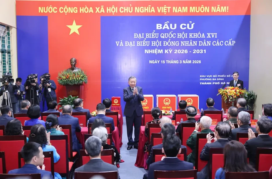 Tổng Bí thư Tô Lâm bỏ phiếu bầu cử đại biểu Quốc hội khóa XVI và đại biểu HĐND các cấp Tổng Bí thư Tô Lâm bỏ phiếu bầu cử đại biểu Quốc hội khóa XVI và đại biểu HĐND các cấp
