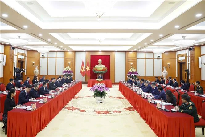 Tổng Bí thư Tô Lâm tiếp Bộ trưởng Ngoại giao, Quốc phòng và Công an Trung Quốc Tổng Bí thư Tô Lâm tiếp Bộ trưởng Ngoại giao, Quốc phòng và Công an Trung Quốc