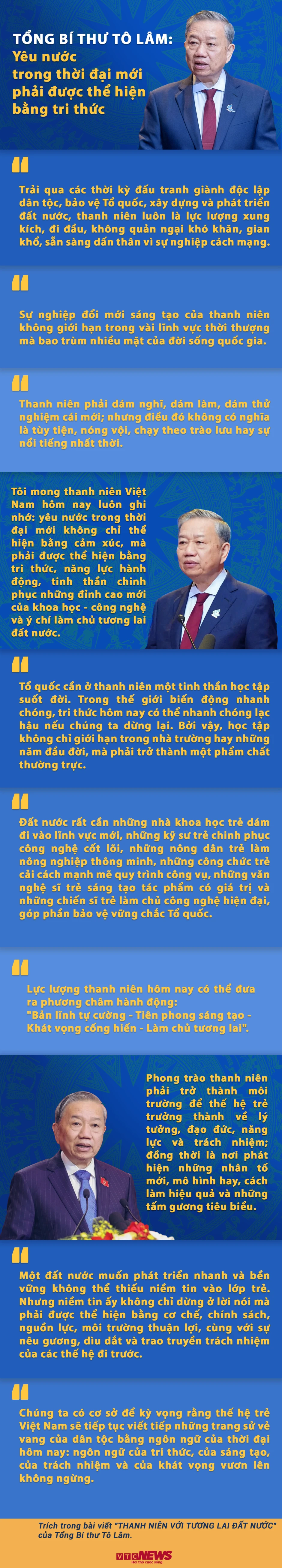Tổng Bí thư Tô Lâm: Yêu nước trong thời đại mới phải được thể hiện bằng tri thức Tổng Bí thư Tô Lâm: Yêu nước trong thời đại mới phải được thể hiện bằng tri thức