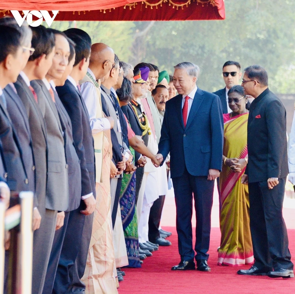 Tổng thống và Thủ tướng Ấn Độ chủ trì lễ đón Tổng Bí thư, Chủ tịch nước Tô Lâm