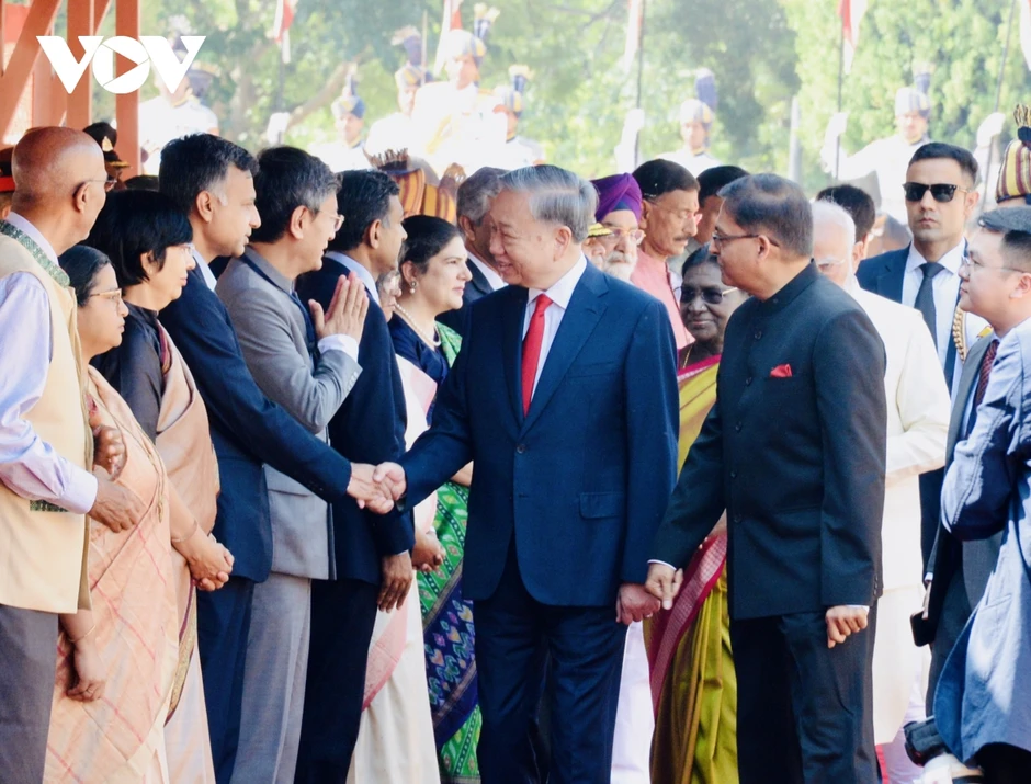 Tổng thống và Thủ tướng Ấn Độ chủ trì lễ đón Tổng Bí thư, Chủ tịch nước Tô Lâm