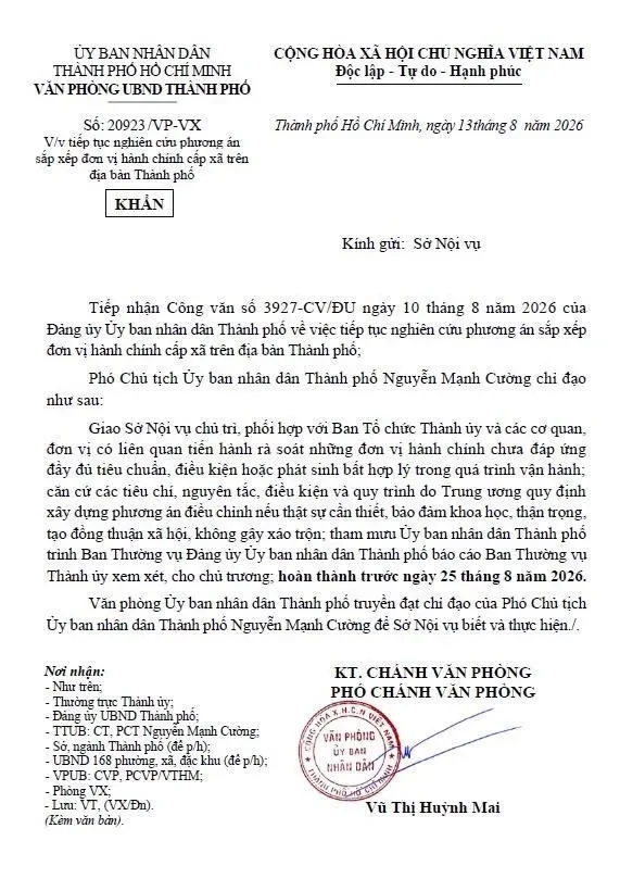 TPHCM cảnh báo "phụ lục giả mạo" về phương án sắp xếp đơn vị hành chính cấp xã TPHCM cảnh báo "phụ lục giả mạo" về phương án sắp xếp đơn vị hành chính cấp xã