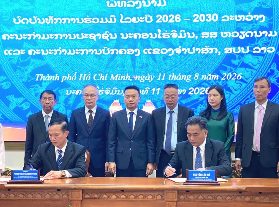 TPHCM và tỉnh Champasak ký Bản ghi nhớ hợp tác giai đoạn 2026-2030 TPHCM và tỉnh Champasak ký Bản ghi nhớ hợp tác giai đoạn 2026-2030