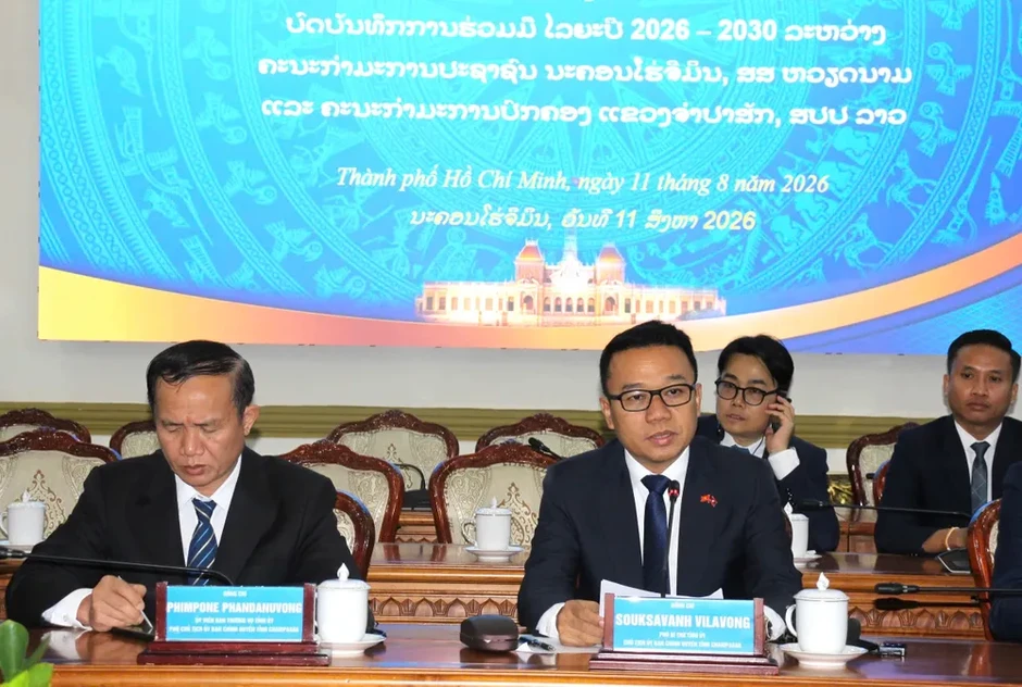 TPHCM và tỉnh Champasak ký Bản ghi nhớ hợp tác giai đoạn 2026-2030 TPHCM và tỉnh Champasak ký Bản ghi nhớ hợp tác giai đoạn 2026-2030