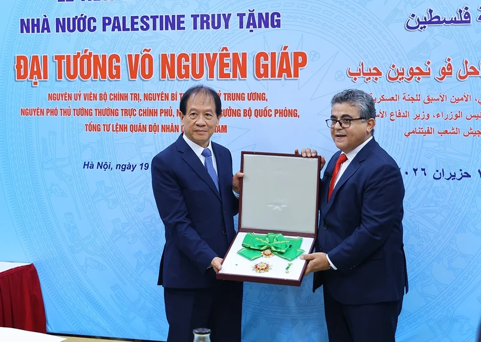 Trao Huân chương Nhà nước Palestine truy tặng Đại tướng Võ Nguyên Giáp
