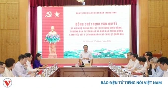 Trưởng Ban Tuyên giáo và Dân vận TW làm việc với 5 cơ quan báo chí chủ lực quốc gia