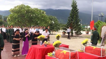 Truy điệu, an táng 2 hài cốt liệt sĩ tại Nghĩa trang liệt sĩ xã Krông Bông