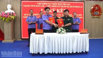 Viện Kiểm sát quân sự Quân đoàn 34 và Viện Kiểm sát nhân dân tỉnh Đắk Lắk ký kết Quy chế phối hợp
