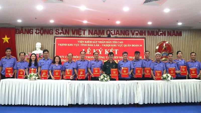 Viện Kiểm sát quân sự Quân đoàn 34 và Viện Kiểm sát nhân dân tỉnh Đắk Lắk ký kết Quy chế phối hợp Viện Kiểm sát quân sự Quân đoàn 34 và Viện Kiểm sát nhân dân tỉnh Đắk Lắk ký kết Quy chế phối hợp